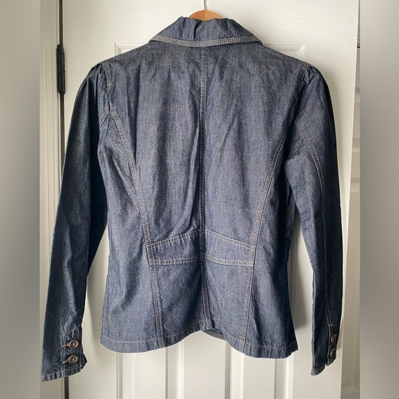 French Cuff Denim Blazer Size S - Picture 2 of 5